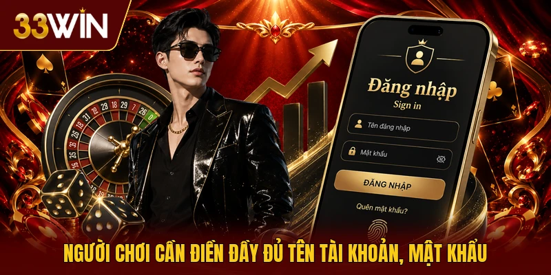 Người chơi cần điền đầy đủ tên tài khoản, mật khẩu